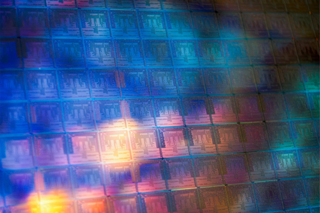 Integrated Circuit Die on Silicon Wafer